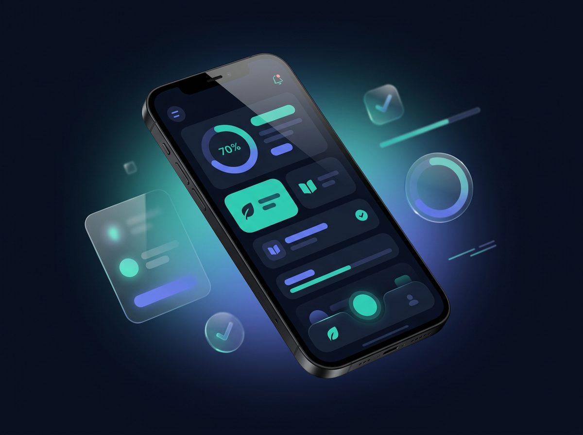 Sorvia uygulamasının koyu temalı arayüzünü gösteren telefon